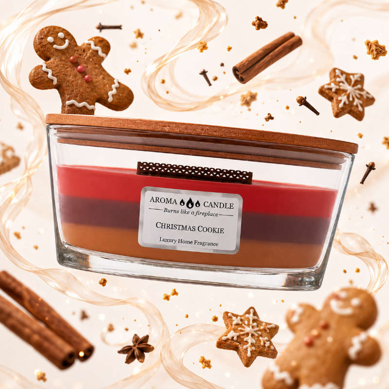 Aroma Candle Tricolor Christmas Cookies
