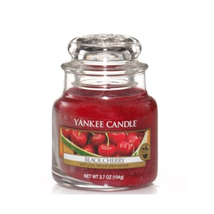 Black Cherry illatú kis üveggyertya