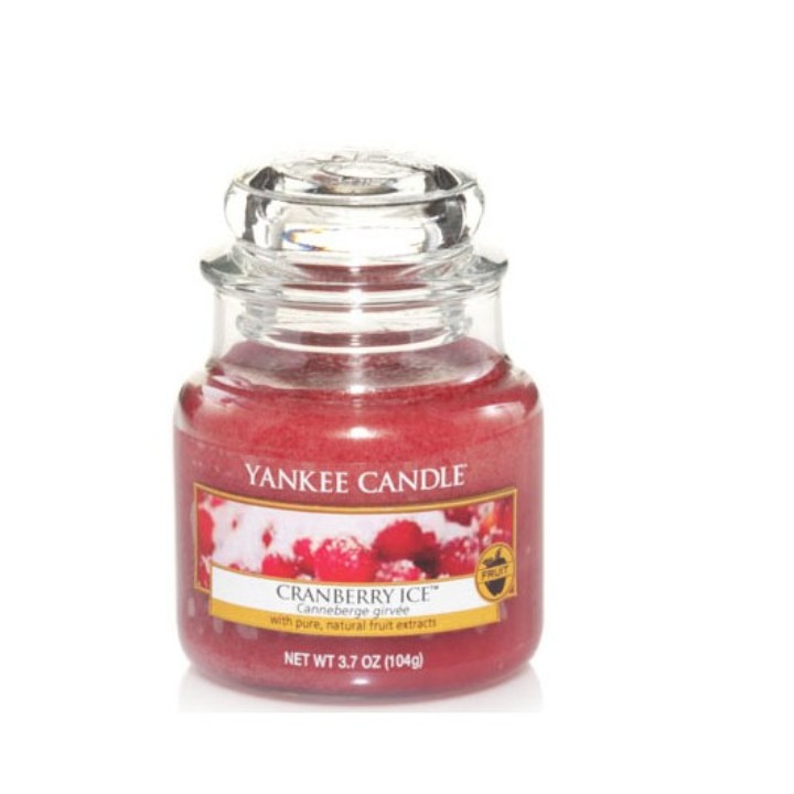 Cranberry Ice illatú kis üveggyertya