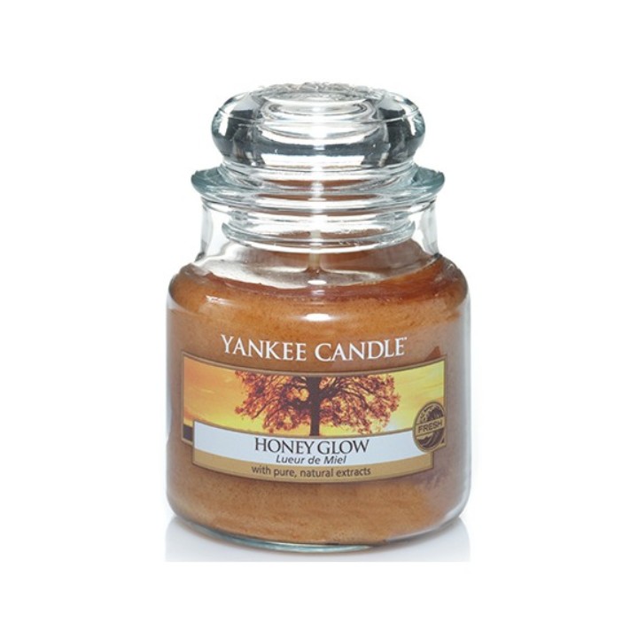 Honey Glow illatú kis üveggyertya