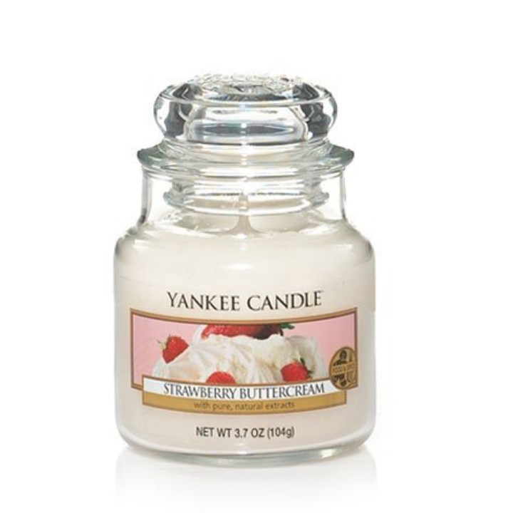 Strawberry Buttercream illatú kis üveggyertya