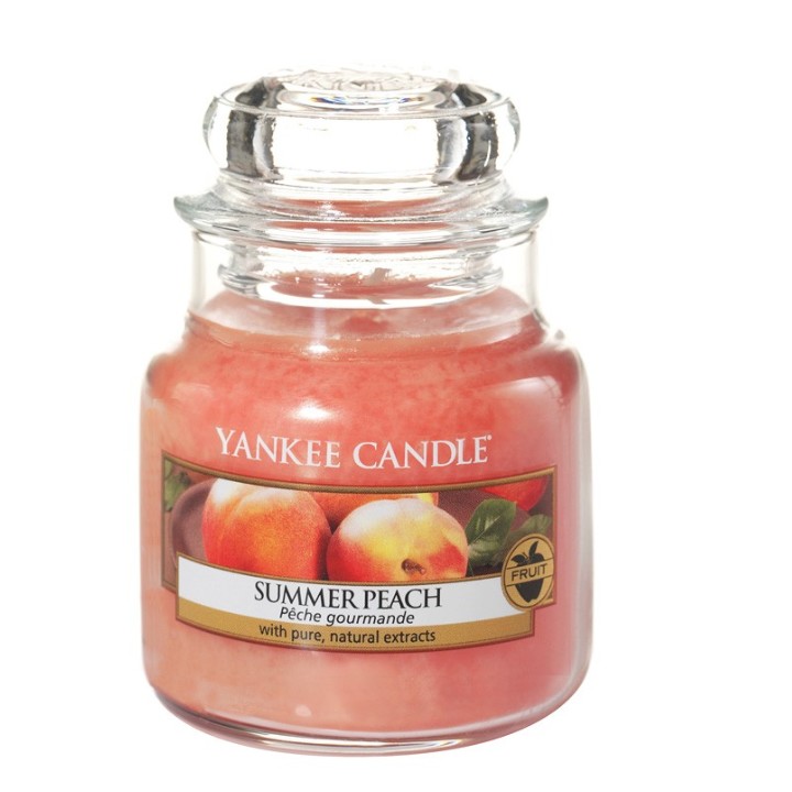 Summer Peach illatú kis üveggyertya