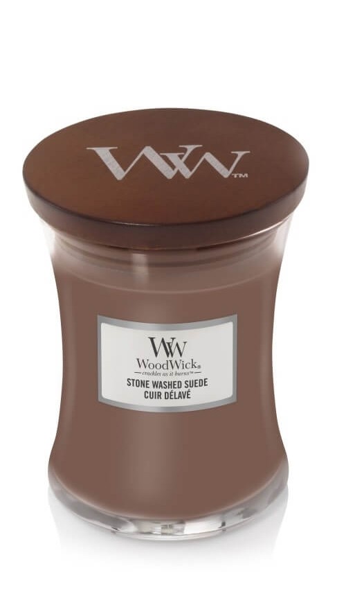 Woodwick Stone Washed Suede Illatgyertya