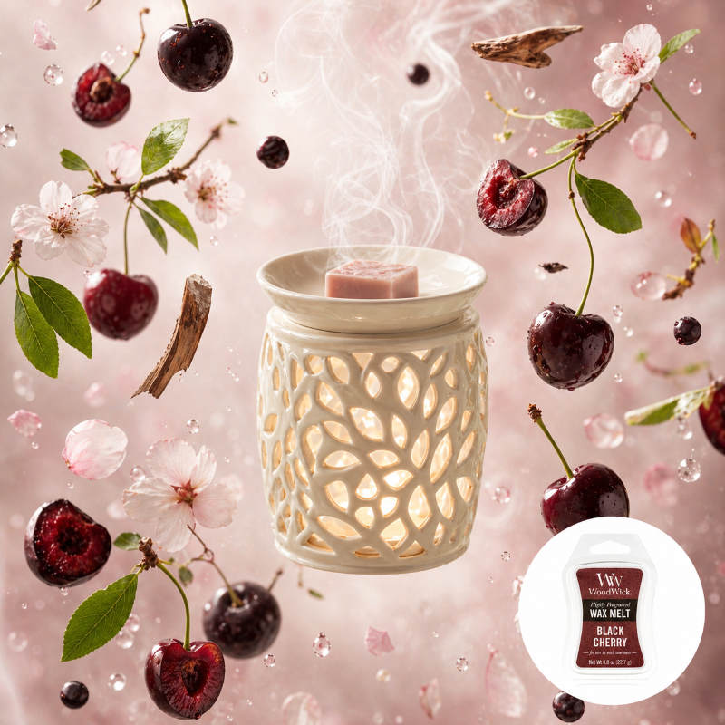 Woodwick Black Cherry illatú mini viasz