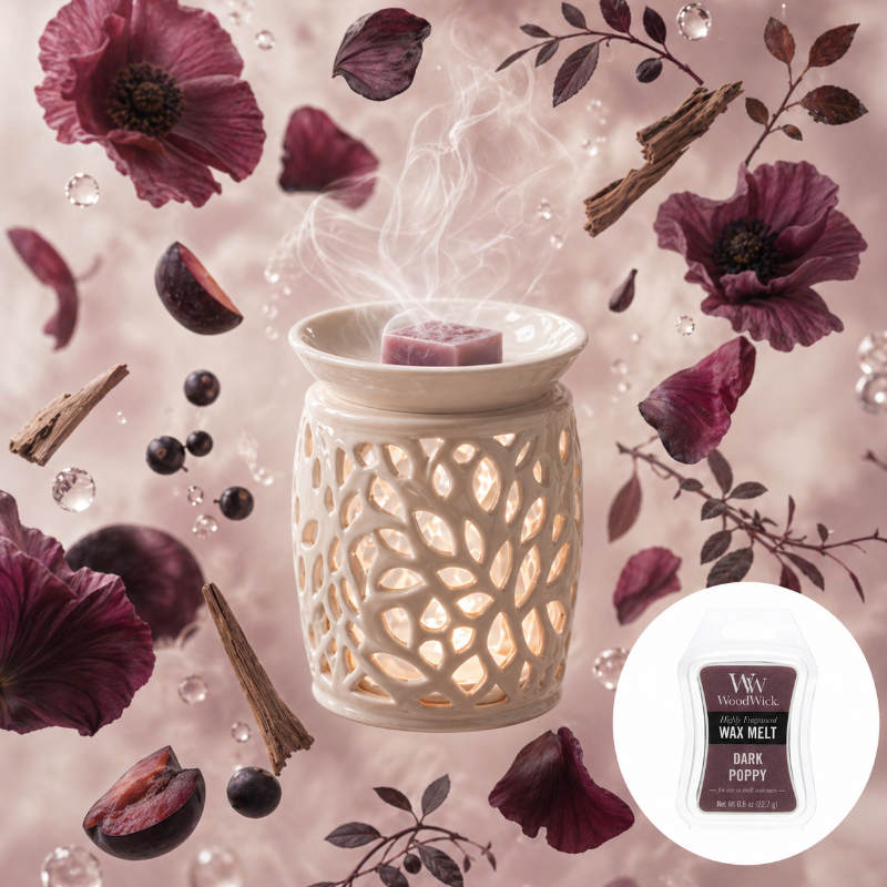 Woodwick Dark Poppy Olvaszto Wax