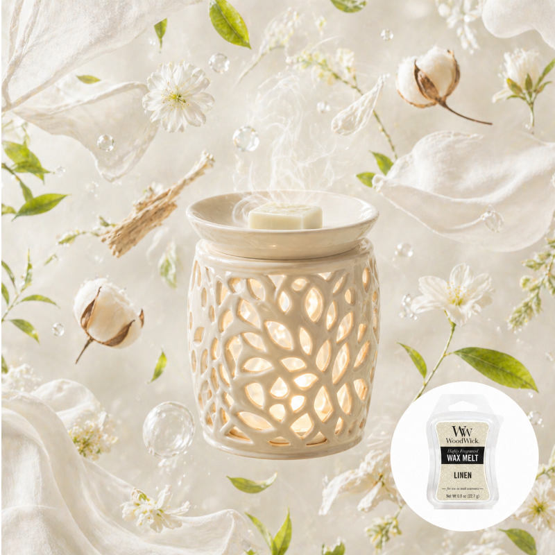 Woodwick Linen illatú mini viasz