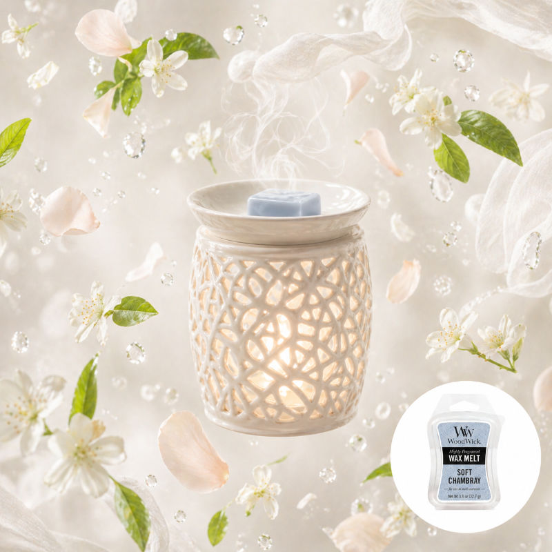 Woodwick Soft Chambray Olvaszto Wax