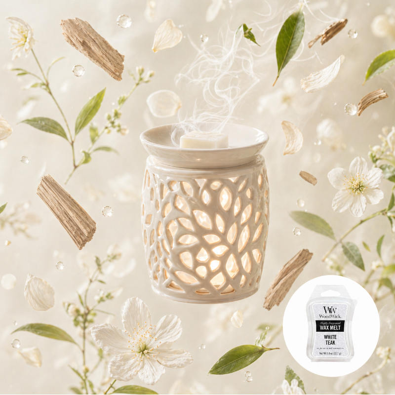 Woodwick White Teak Olvaszto Wax