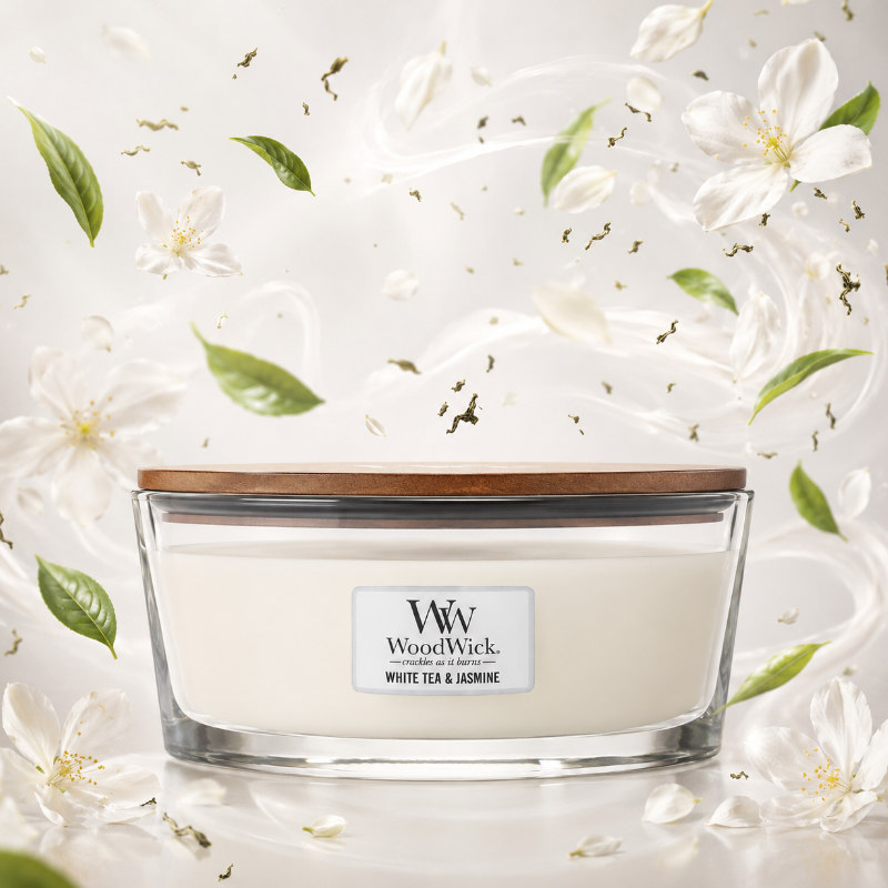 WoodWick White Tea & Jázmin Hajó illatgyertya