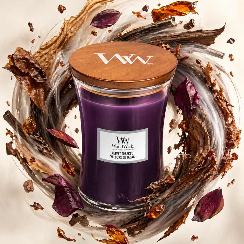 Woodwick Velvet Tobacco Illatgyertya