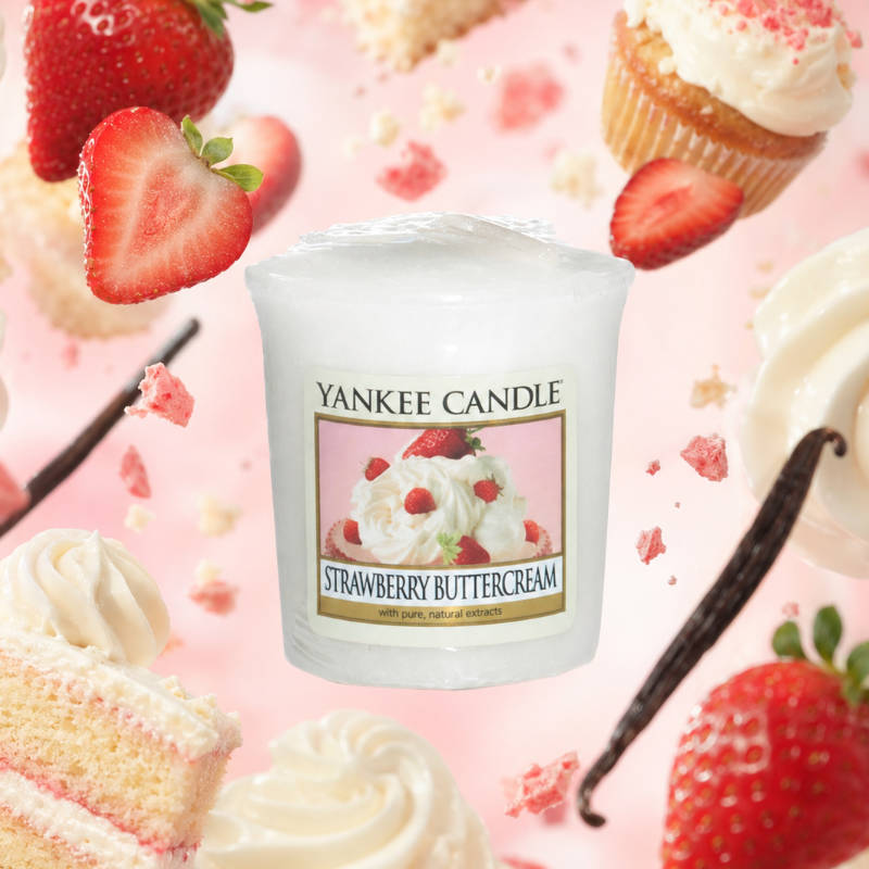 Strawberry Buttercream illatú mintagyertya