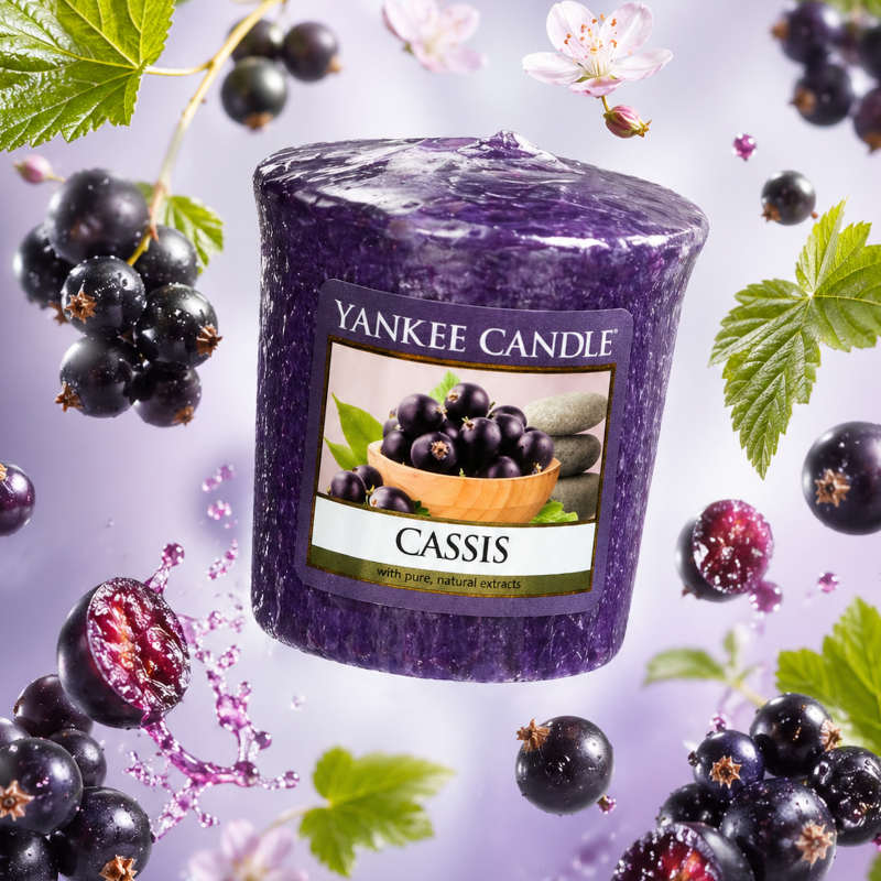 Cassis illatú mintagyertya