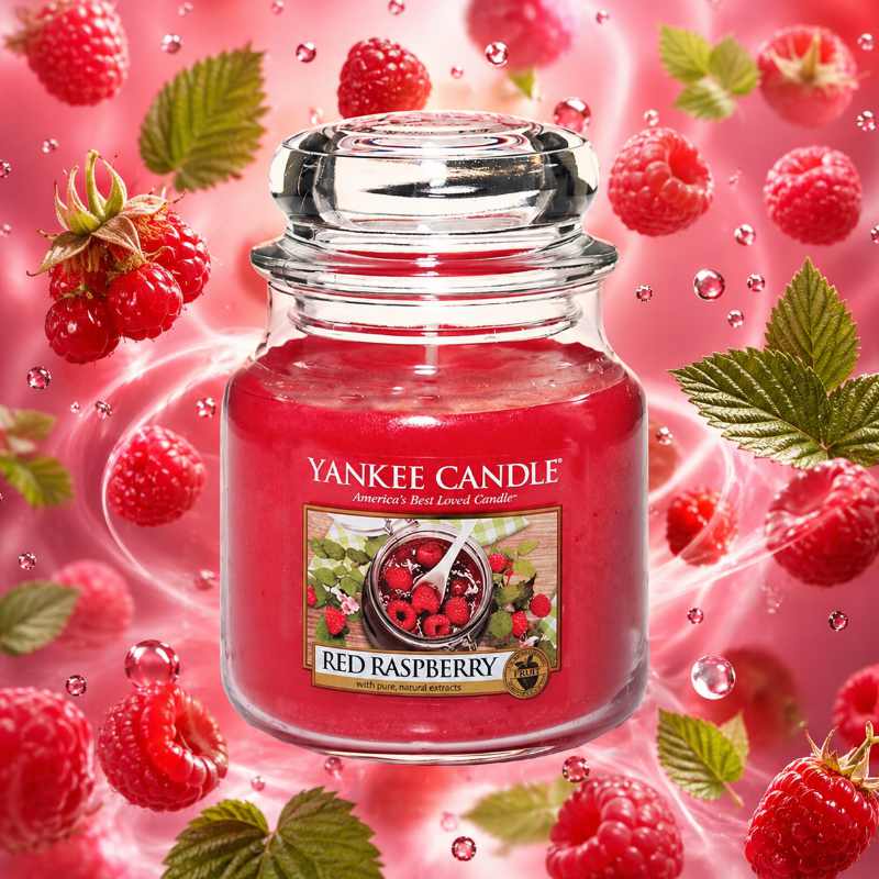 Red Raspberry illatú közepes üveggyertya