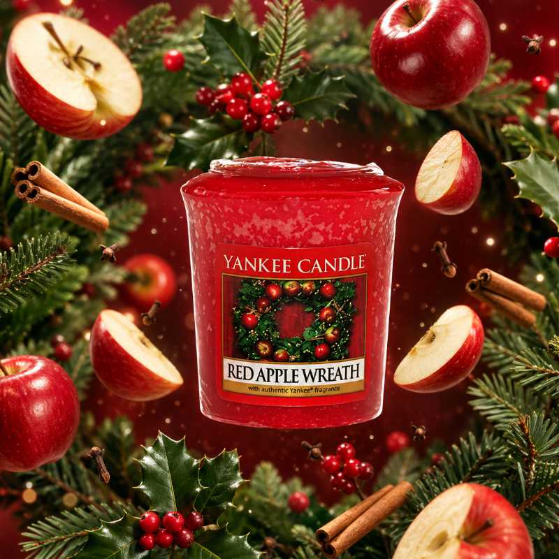 Red Apple Wreath illatú mintagyertya