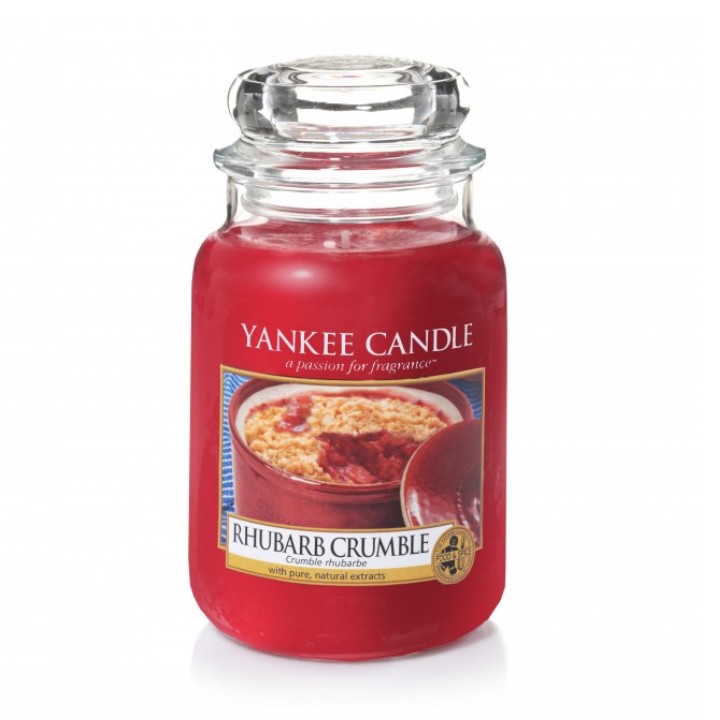 Yankee Rhubarb Crumble illatú nagy üveggyertya