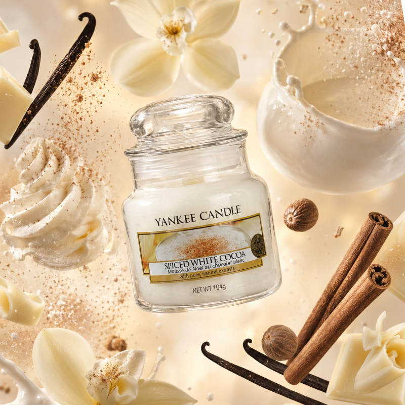 Yankee Spiced White Cocoa illatú kis üveggyertya