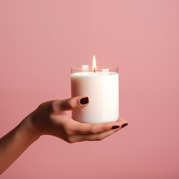 Nő gyertyával a kezében